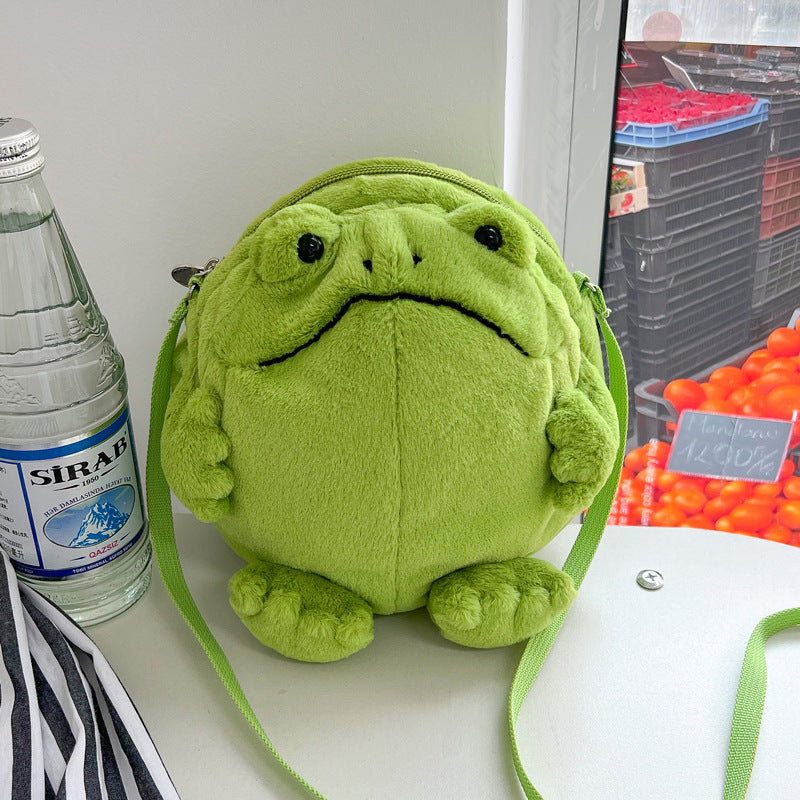 Cute And Ugly Frog-shaped Wallet Plush Doll Crossbody Bag - Bellarte Enchanté Cute And Ugly Frog-shaped Wallet Plush Doll Crossbody Bag